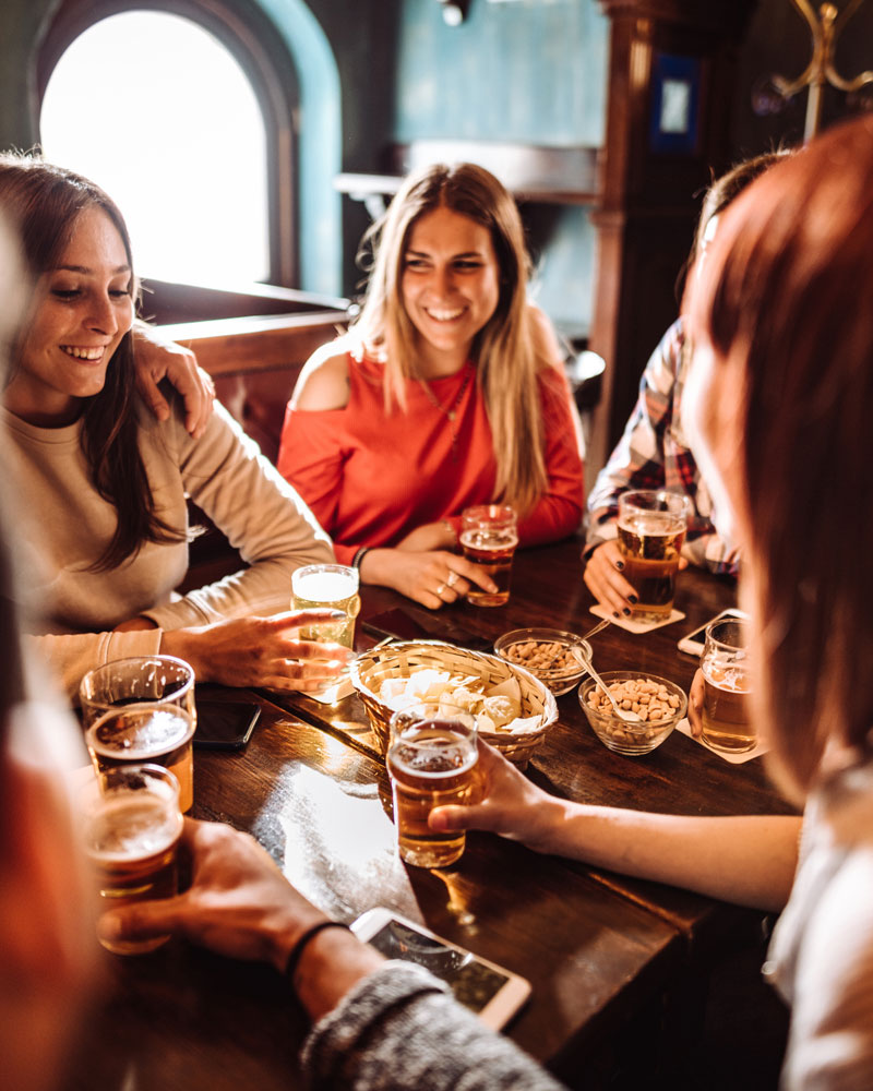 Enjoying food and drink